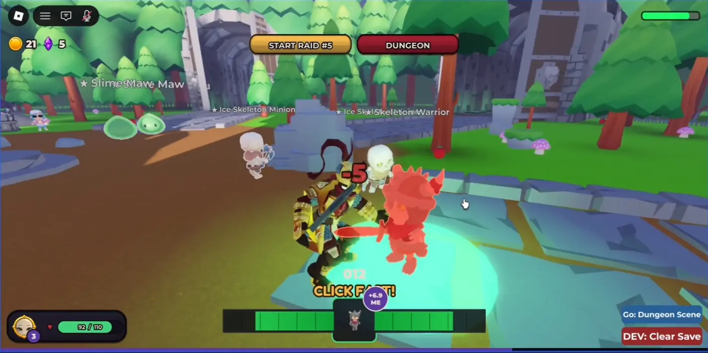 Monster Dungeon Tycoon, a Roblox game where you play the villain building the dungeon