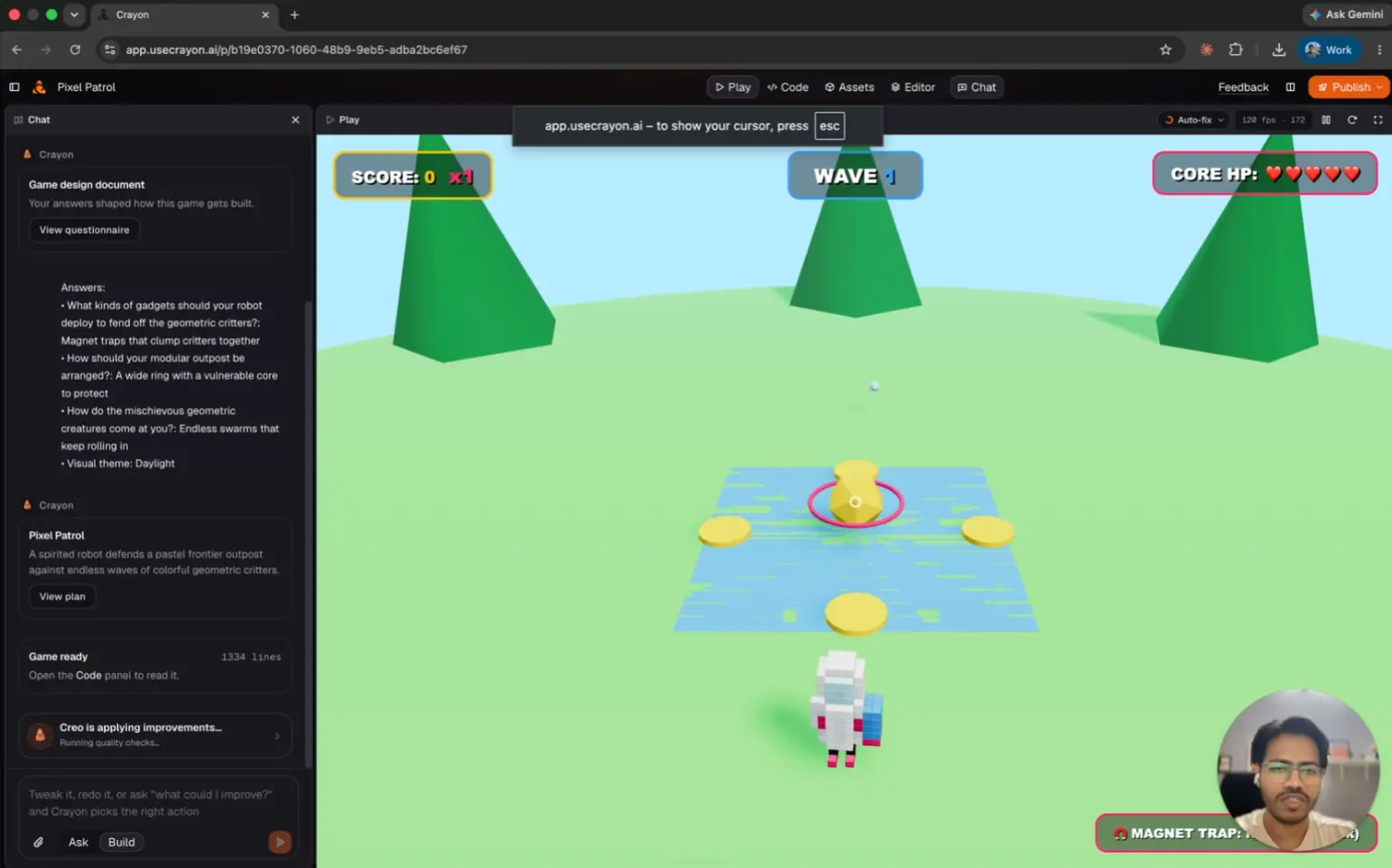 Crayon's clarification and planning flow before a build begins