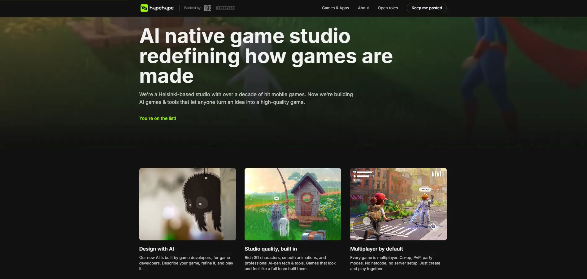Benchmark and Supercell's corroborating bets on AI-native game creation
