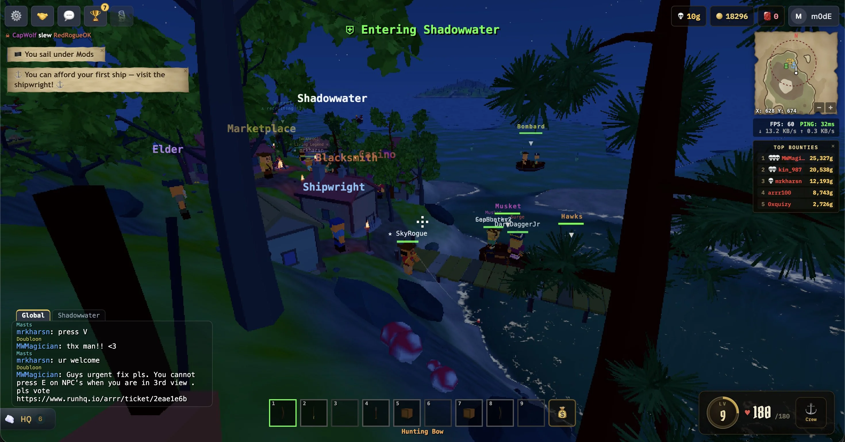 ARRR, a browser-based pirate MMO with ship combat and treasure hunts