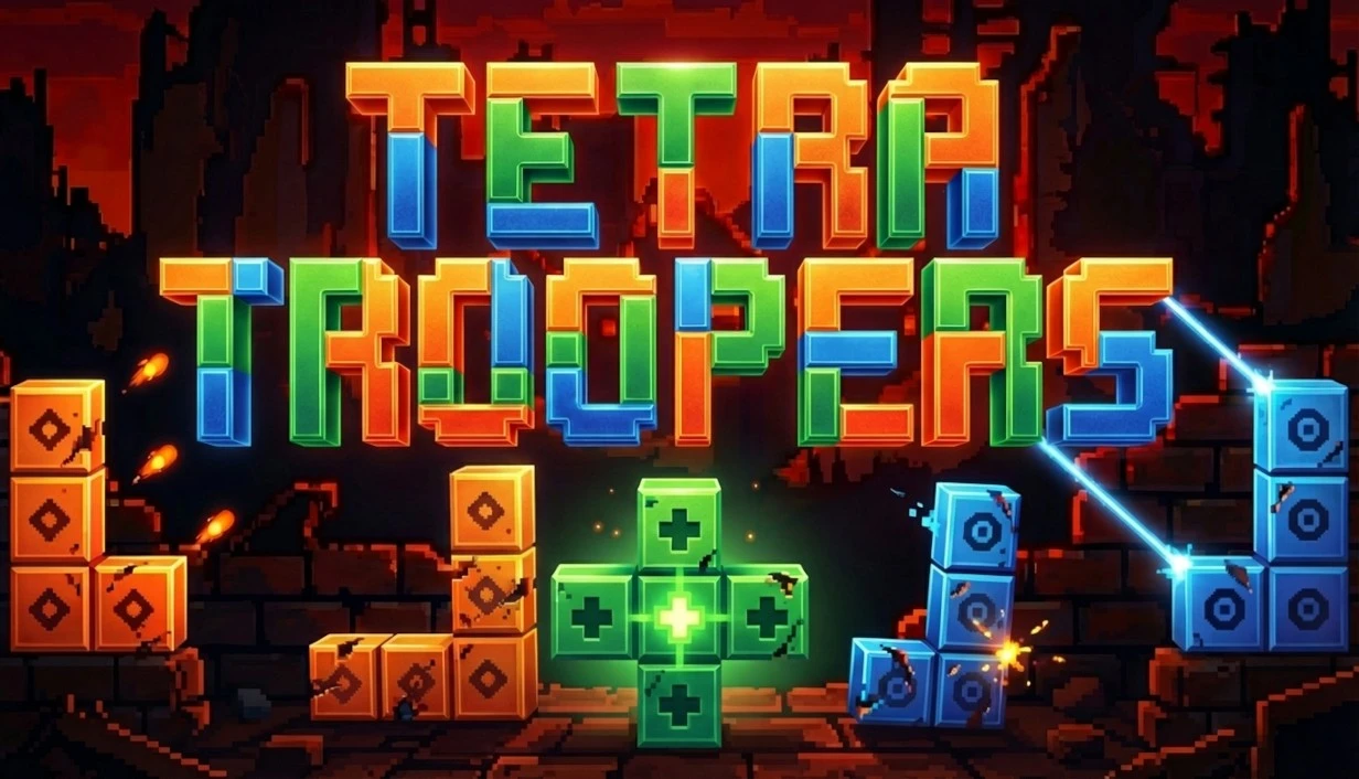 Tetra Troopers, a Tetris-style squad-stacking game that transitions into tower defense