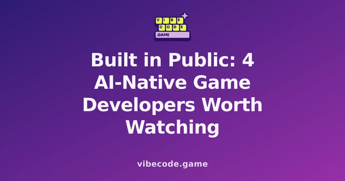 Built in Public: 4 AI-Native Game Developers Worth Watching