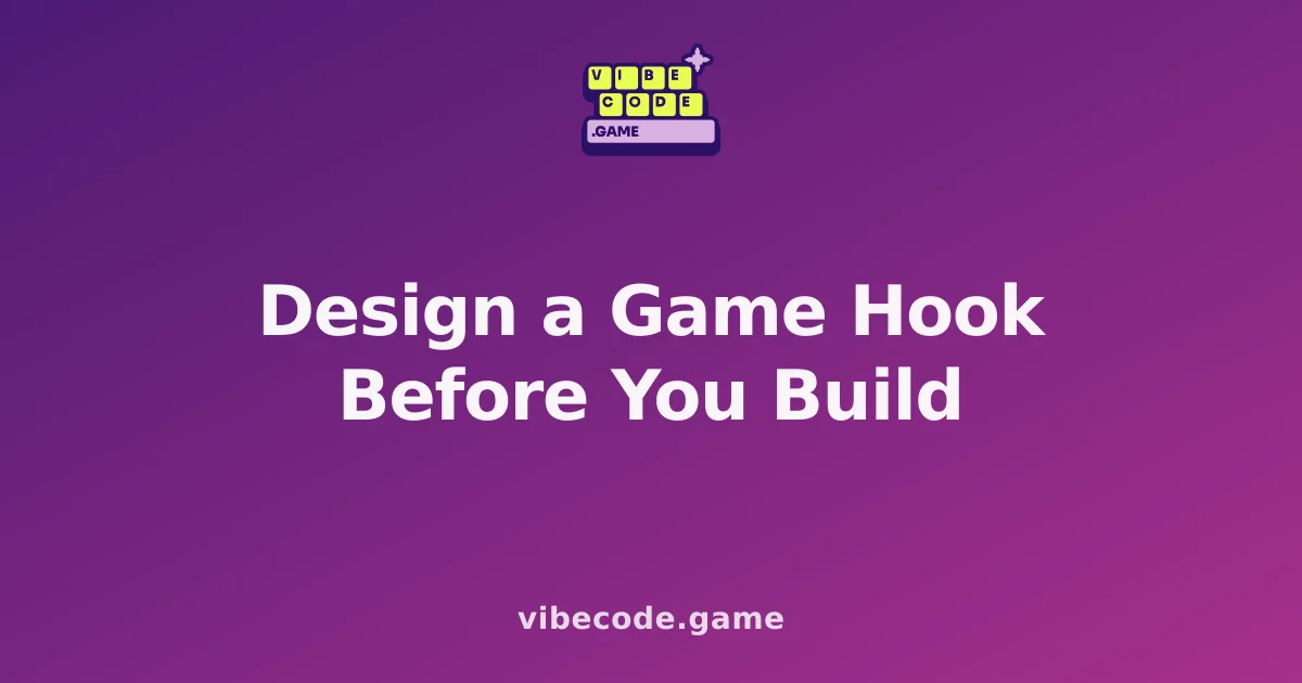 Design a Game Hook Before You Build