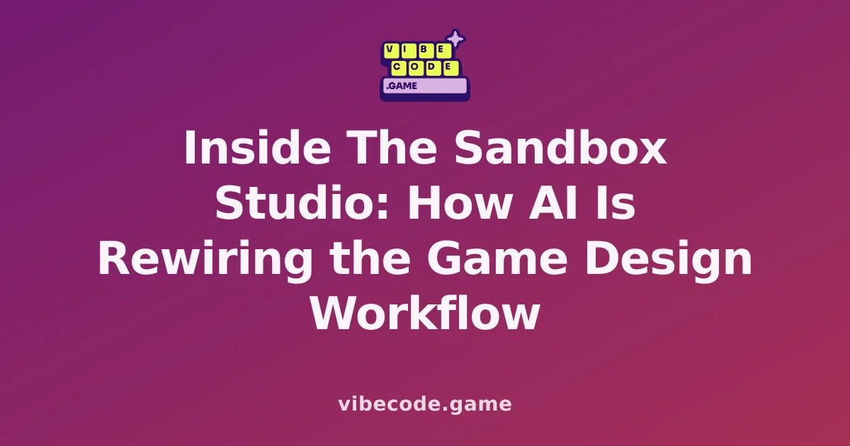 Inside The Sandbox Studio: How AI Is Rewiring the Game Design Workflow