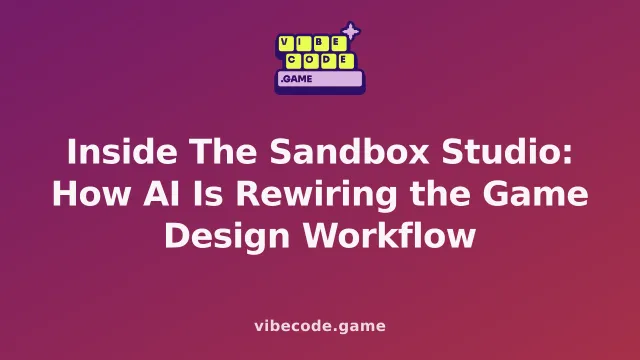 Inside The Sandbox Studio: How AI Is Rewiring the Game Design Workflow