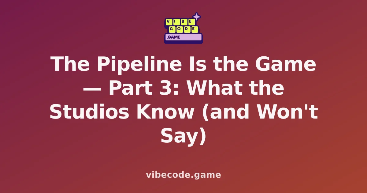 The Pipeline Is the Game — Part 3: What the Studios Know (and Won't Say)
