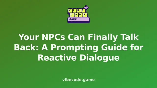 Your NPCs Can Finally Talk Back: A Prompting Guide for Reactive Dialogue